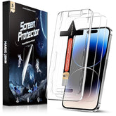 2 Pack For Iphone 14 Pro 6.1 Inch Tempered Glass Screen Protector, Bubble Free, Dynamic Island Compatible, Hd Clear, Easy Installation