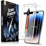 2 Pack For Iphone 14 Pro 6.1 Inch Tempered Glass Screen Protector, Bubble Free, Dynamic Island Compatible, Hd Clear, Easy Installation