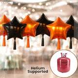 12Pcs 18" Orange & Black Star Balloons - Halloween Party Decorations for Indoor Events