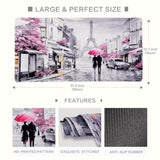 Paris Eiffel Tower Desk Pad Mat, Romantic Vintage Gray Pink Large Desk Mat For Girls Women, Laptop Desk Mouse Pad For Office Work/Home/Decor, Pink, 31.5" X 15.7