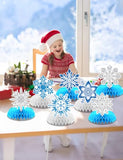 Winter Wonderland Decorations, 9Pcs Snowflake Honeycomb Table Centerpieces in Blue and White, Snowflake Table Decorations for Christmas Party, Baby Shower, Birthday, Holiday Events