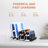 10 Port Usb Charging Station, 60W Mobile Charging Station With Multi-Port Usb Fast Charger Stand For Mobile Phone, Tablet And More,Black