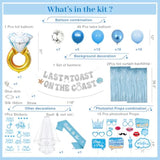 Last Toast On The Coast Bachelorette Decorations - Blue Party Favors Include Banner, Temporary Tattoos, Bride Balloons And Decor