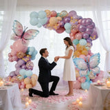Balloon Garland, Ballon Arch, Purple Balloons Arch Kit, 103-Piece Blue & Purple Balloon Set With Butterfly Accents, Elegant Spring Party Decorations For Special Occasions