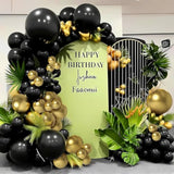 100 Pack 12 Inch Metallic Black and Gold Latex Balloons for Parties