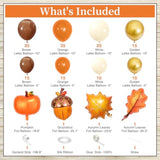 163PCS Fall Thanksgiving Balloon Arch Kit for Friendsgiving Baby Shower Party