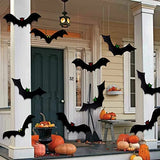Halloween Hanging Bats for 12PCS 3D Halloween Yard Outdoor Decoration