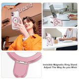 Clear Phone Case for iPhone 16 with Stand 6.1 Inch, Pink
