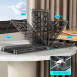 Foldable Keyboard And Mouse(2.4G),F01 Folding Bluetooth Keyboard And Mouse Combo For Business And Travel,Portable Keyboard For Laptop Ipads Tablets,For Windows/Android/Ios-Silver Square Mouse