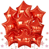 10pcs Red Star Foil Balloons 18in Metallic Birthday Party Decor