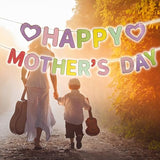 DOCIDAY Happy Mother’s Day Banner We Love Mom Day Garland Thank You Mom Tea Party Decorations