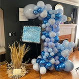 Blue Balloon Metallic Blue Balloons, 60Pcs 12Inch Chrome Blue Balloons Kit Macaron Baby Pearl Navy Blue Latex Balloons For Birthday Wedding Baby Shower Party Decoration