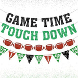 Game Time Touch Down Football Banner - Pre-Strung 9.8Ft Strands Football Party Decorations For Birthday Parties