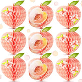 9 Pcs Peach Birthday Party Decorations Peach Honeycomb Centerpieces Ta