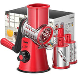 Rotary Cheese Grater, Kitchen Mandoline Vegetable Slicer With 3 Interchangeable Blades, Easy To Clean Grater For Fruit, Vegetables, Nuts