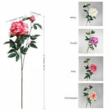 3 Pieces Peonies Artificial Flowers,Silk Flowers With Stems,27" Winter Flowers Artificial For Decoration,Long Stem Artificial Flowers For Tall Vase,Wedding Table Centerpiece Party Decor(Red)