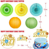 Beach Luau Party Decorations Set with Happy Birthday Banner, Lanterns & Balloons