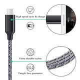 Short Micro Usb Cable 2-Pack, 1.6+3Ft Phone Charger Power Cords Android Fast C