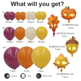 Fall Balloon Arch Kit: Pumpkin, Maple Leaf, Acorn Foil Balloons