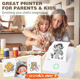 Print Pods Mini Printer, Sticker Printer With 10 Rolls Thermal Printing Paper, Inkless Pocket Printpod For Phone, Impresora Portátil For Notes, Diy, Compatible With Ios & Android (White)