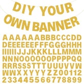 107 Pcs Gold Glitter Letters & Numbers Banner DIY Custom Party Garland Kit
