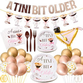 142 Pcs A Tini Bit Older Birthday Party Supplies, Martini Party Decorations And Tiny Bar Tableware Set For Friends And Family - Fun And Festive Cocktail Party Supplies For 2025