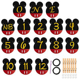 Mickey Themed Birthday Party Photo Banner & “One” High Chair Banner, Nb To 12 Month Photo Banner, 1St Birthday Supplies, Baby Shower Decoration