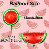 10Pcs Large Watermelon Foil Balloons, Cartoon Fruit Balloons For Watermelon Party Decorations, Summer Themed Birthday, Baby Shower, Wedding Party Decoration Supplies