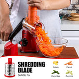 Rotary Cheese Grater, Kitchen Mandoline Vegetable Slicer With 3 Interchangeable Blades, Easy To Clean Grater For Fruit, Vegetables, Nuts