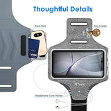 Phone Armband Holder with Key Holder and Card Slot for Phone Upto 6.2 inch, iPhone 16e/16/15 Pro/15/14 Pro/14/13 Pro/13, Galaxy S23/S22, Pixel 8a,