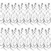 30Pc Black Hanging Swirl Party Decorations Foil Ceiling Streamer for Celebrations