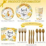 350 Pcs Baby Shower Party Supplies Sweet As Can Bee Paper Plates Napkins Cups And Plastic Cutlery Party Tableware Set For Honey Baby Shower Birthday Decorations, Serves 50