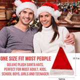 3 Pack Plush Christmas Santa Hats Xmas Holiday Hats For Adult Unisex Christmas Headwear Party Favor Supplies