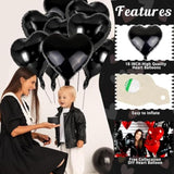 Black Heart Balloons - 12Pcs 18Inch Heart Shaped Balloons For Valentine'S Day & Black Love
