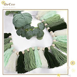 15ft Sage Green Gradient Tassel Garland Handmade Yarn Banner Home Decor