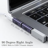 90 Degree Right Angle Usb C Male To Usb C Female Adapter 2 Pack, 40Gbps Usb Ty