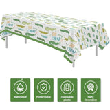 3Pc Alligator Party Tablecloths – Crocodile Reptile Disposable Covers, 86"×55"