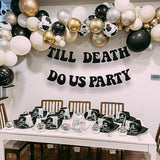Till Death Do Us Party Halloween Banner Bride To Be Bachelorette Party Garland Wedding Anniversary Theme Sign