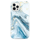 Gold Sparkle Glitter Case Compatible With Iphone 12 Pro Max Marble Design Slim Shockproof Tpu Soft Rubber Silicone Cover Phone Case 6.7 Inch 2020 Blue