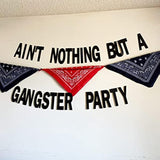 Glitter Ain'T Nothing But A Gangster Party Banner 90'S Hip Hop Disco Decor Black