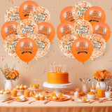 Orange Happy Birthday Balloons 18Pcs Latex Confetti Fall Party Decorations Supplies