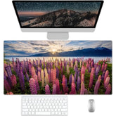 Desk Pad Protector, Mouse Pad, Office Desk Mat, Non-Slip Pu Leather Desk Blotter, Laptop Desk Pad, Waterproof Desk Writing Pad For Office And Home (Lupine Flower)