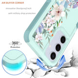 For Samsung Galaxy S25 Plus Case: Cute Flowers Floral Design For Girls Women Slim Soft Tpu Bumper Shockproof Silicone Cell Phone Cover S24+ S25+ (Mint Green/Magnolia)