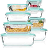 8 Pack Glass Food Storage Containers With Airtight Lids, Glass Meal Prep Containers, Lunch Office Meal For Microwave, Oven, Freezer And Dishwasher, Bpa Free