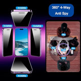2 Pack 4 Way 360 Degree Privacy Screen Protector For Iphone 16/Iphone 15 6.1 Inches, 4 Directions Horizontal And Vertical All Around Anti Spy Tempered Glass Film, Face Id Sensitive