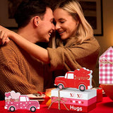 5 Pcs Valentine'S Day Decorations Valentine Table Centerpiece Valentines Tiered Tray Decor Reversible Wooden Truck Sign 3 Books Bundle With Twine Red Pink House Sign For Home Office Mantel Gift