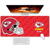 Large Gaming Mouse Pad With Non-Slip Rubber Base For Laptop Computer Desktop Keyboard,Red Design Stitched Edges Mouse Desk Mat For Football Sport Fans