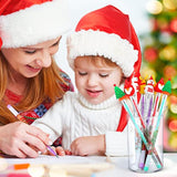 64 Pieces Christmas Pencils Multi-Point Stackable Push Pencils Christmas Plastic Decorated With Santa Xmas Tree Deer And Snowman For School Party Favor Supplies Children New Year Supplies