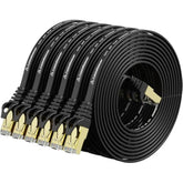 Cat 7 Ethernet Cable 10Ft 6 Pack Shielded,Flat Ethernet Patch Cables - High Sp