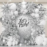 White & Silver Balloon Garland Kit β 153pcs for Party, Wedding, Baby Shower and Birthday